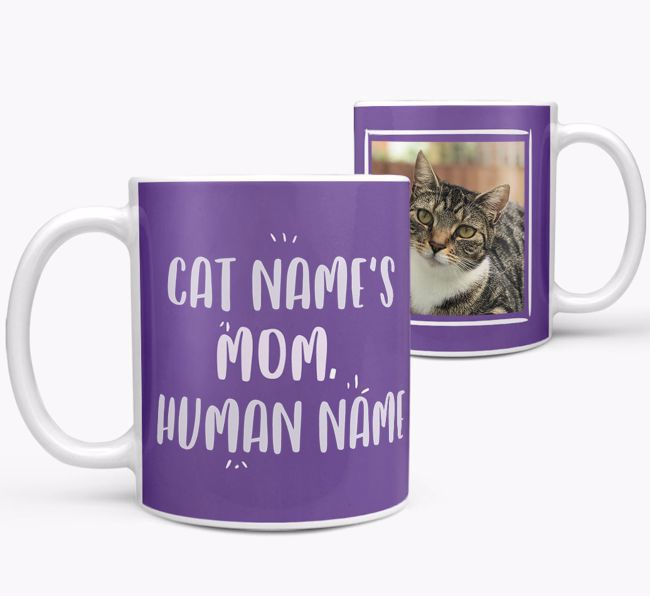 Cat's Mom:  Personalized {breedCommonName} Photo Upload Mug